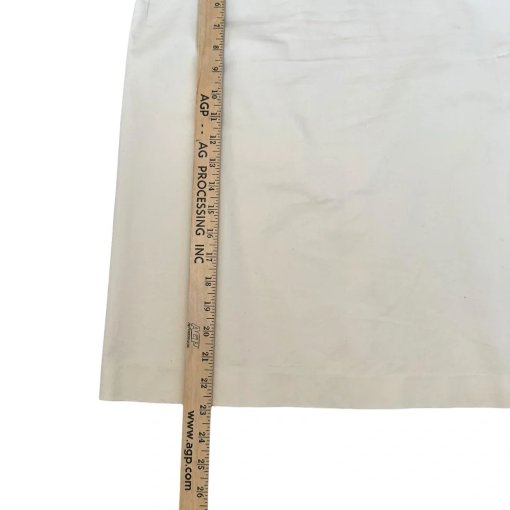 DKNY Ivory Pencil Skirt Size 14 Minimalist Quiet Luxury Coastal Chic Y54